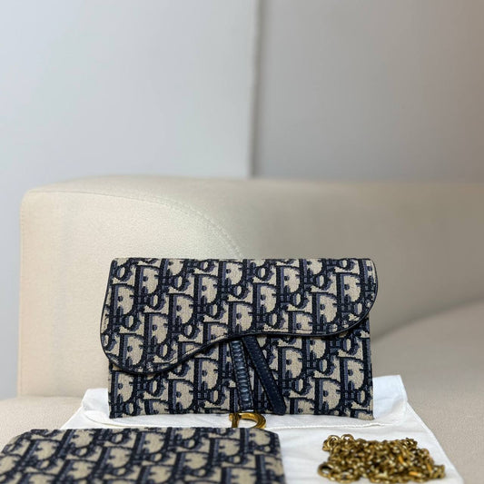 Dior Small Saddle Pouch with Chain