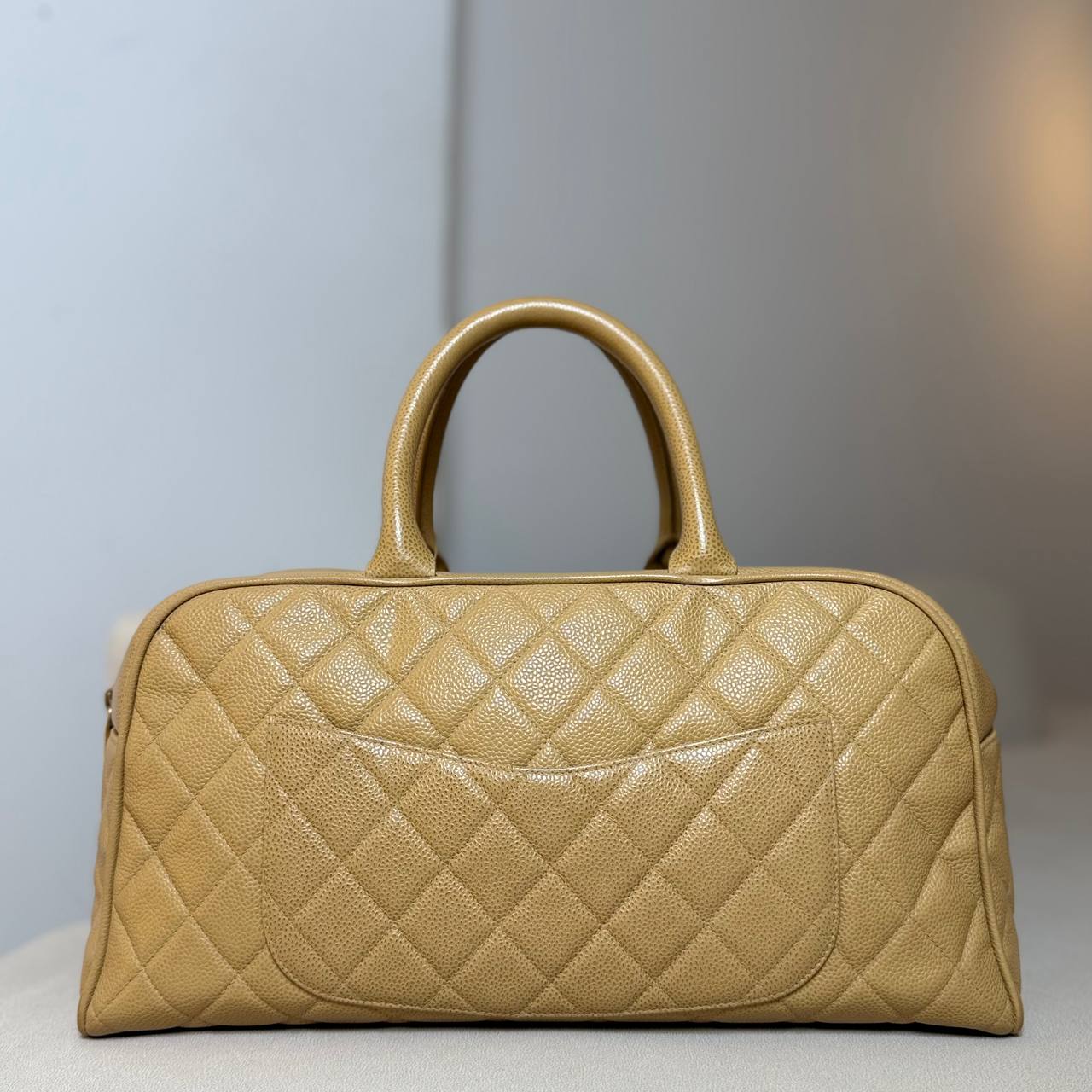 Chanel Boston Bag Beige Caviar