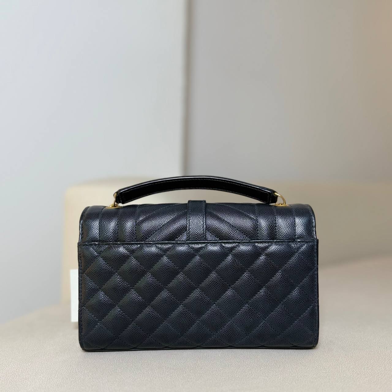 Saint Laurent Envelope Small in Quilted Grain De Poudre Embossed Leather