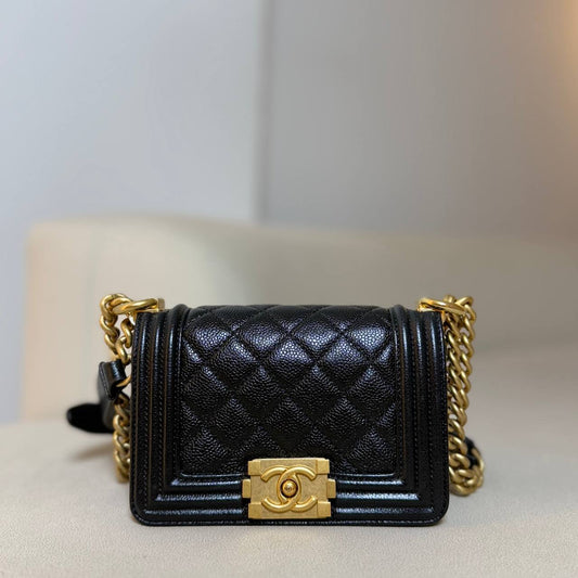 Chanel Boy Mini in Black Caviar