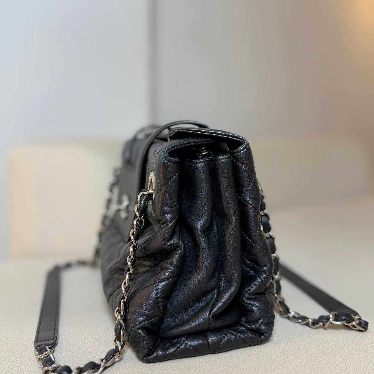 Chanel Black CC Accordion Shopping Tote