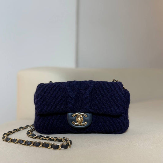 Chanel Small Paris-Hamburg Cable Knit Flap