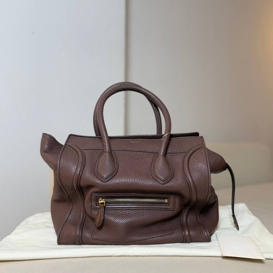Celine Mini Luggage Brown Leather