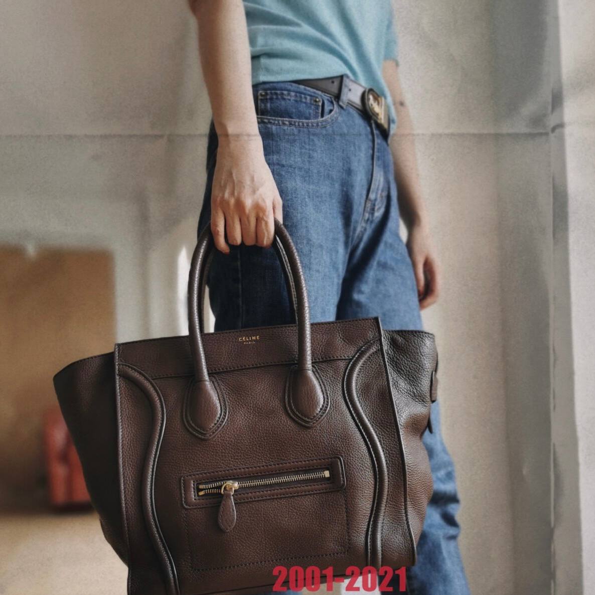 Celine Mini Luggage Brown Leather