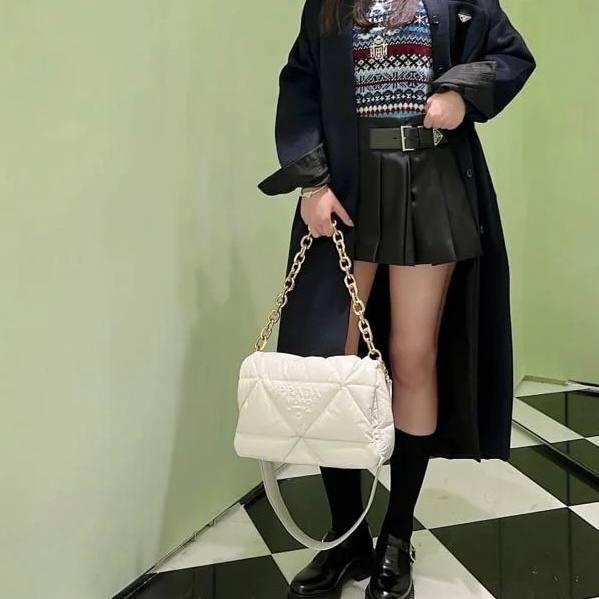 Prada Nappa Soft Padded Patchwork System Shoulder Bag